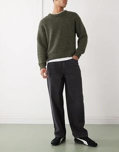 Джинсы свободного кроя прямого кроя Reclaimed Vintage черного цвета с потертостями