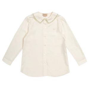 Детская рубашка Gucci с вышивкой и пуговицами, белый