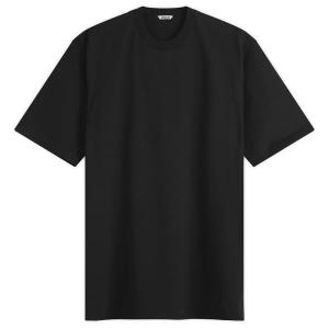 Футболка с блестками и плетением Auralee, черный