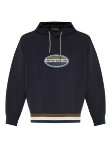 Толстовка с вышитым логотипом EMPORIO ARMANI, синий