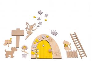 Волшебная сказочная дверь - желтый комплект для детской комнаты. Zabawki Sensoryczne