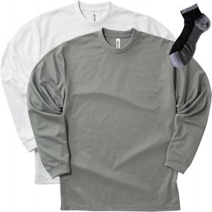 Футболка с длинными рукавами и круглым вырезом Glimmer 00304-ALT, сухая, 113 г (4,4 унции), бело-серый