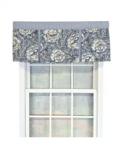 Шторка на карниз из 100% хлопка с плиссировкой в виде пионов, без подкладки, размер 127 x 43 см, синяя Rlf Home