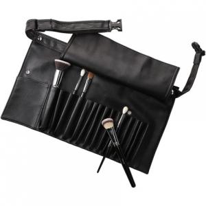T4B LUSSONI Экологичный кожаный пояс для кистей для макияжа, черный Tb Tools For Beauty