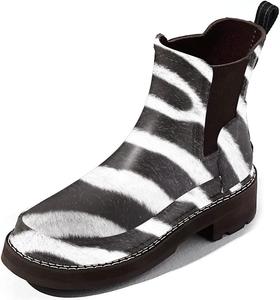 Женские ботильоны YDN с круглым носком на платформе, низкий широкий каблук, эластичные повседневные ботинки на пуговицах, размеры 4-15 США, Zebra