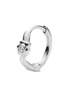 Серьги-хагги Flora из белого золота с бриллиантами Maria Black, серебяный