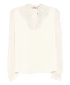 Кружевная блузка Twinset, бежевый