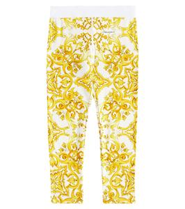 Леггинсы из джерси с добавлением хлопка и майолики Dolce&Gabbana Kids, Mix Maiolica Giallo