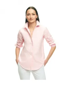 Классическая оксфордская рубашка на пуговицах удобной посадки. Brooks Brothers, розовый