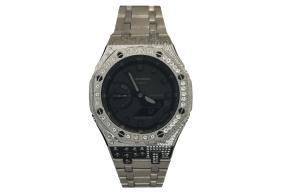 Часы Casio G-Shock Analog-Digital 2100 Series, Classic Diamond, арт. GA-2100SKE-7A, серебро/черный рыцарь