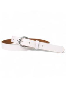 узкий женский ремень белого цвета FRONHOFER