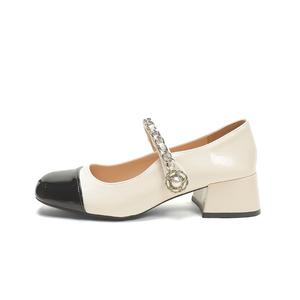 Dragon Dance Массивные туфли Мэри Джейн на каблуке 5 см женские белые эксклюзив магазина, цвет White Store-Exclusive