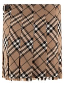 Burberry мини-юбка в клетку, коричневый