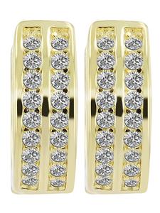 Adeliás Женские серьги - серьги-кольца на шарнирах из серебра 925 пробы с золотым покрытием