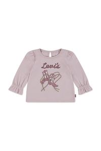 Детская хлопковая кофточка с длинным рукавом LS KNOT FRONT KNIT TOP с узелком спереди Levi'S, розовый