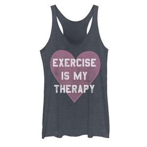Майка с рисунком для упражнений для юниоров Is My Therapy, цвет Navy Heather