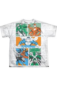 Футболка с коротким рукавом для подростков Justice League of America с панелями Justice Gildan, белый