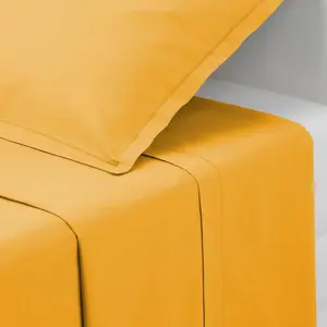 Простыня хлопковая - горчично-желтая 240x290 см - Atmosphera créateur d'interieur ATMOSPHERA CREATEUR D’INTERIEUR