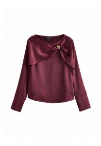 Блуза Next LONG SLEEVE DRAPE WITH HARDWARE, Burgundy Red/Bordeaux