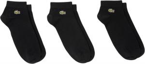 Lacoste unisex-adult 3-pack низкие хлопковые носки с эластаном, Black
