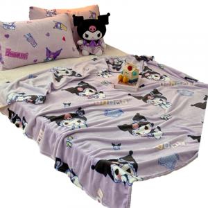 Пледы, пледы для дивана и флисовые одеяла Sanrio, Single Layer Blanket - Star Kuromi