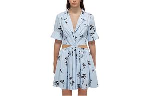 Женское синее платье с короткими рукавами Self-portrait, синий