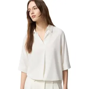 Женская рубашка UNIQLO, слоновая кость