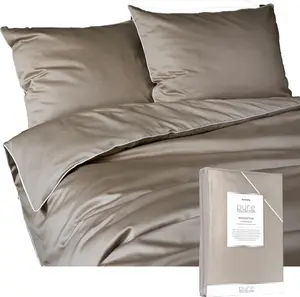 Постельное белье Deco4Home Mako Satin Pure | 180x200 см | С отделкой | Серо-коричневый