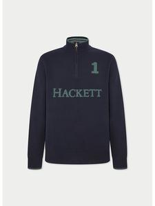 Hackett London Шерстяной свитер темно-синего цвета