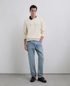 Мужская толстовка без капюшона с рельефным логотипом Scalpers, кремовый