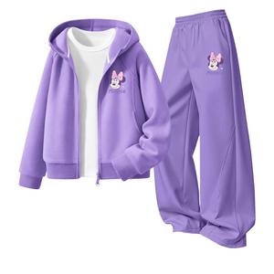 Детская повседневная спортивная одежда Disney, фиолетовый