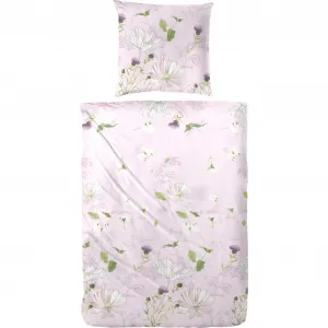 Постельное белье Primera «Сатиновое постельное белье Mako Eden», с романтическими цветами, розовый/белый/зеленый