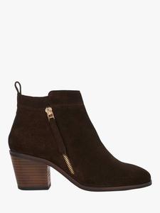 Замшевые ботильоны с пайетками Dune, коричневый