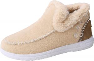 Женские модные зимние ботинки с меховой подкладкой без шнуровки, утепленные, укороченные, уличные ботильоны, удобная обувь для женщин HCHCTRY, Apricot