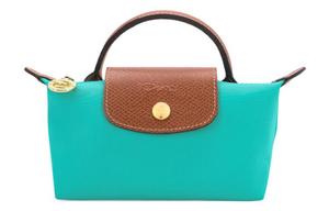 LONGCHAMP Сумка Le Pliage из переработанного холста с кожаными вставками, Lake Aqua Green