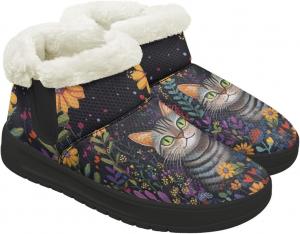 Женские зимние ботинки с искусственным мехом, теплые, с широким носком, прогулочные ботинки, противоскользящие, удобные для улицы, ботильоны на каждый день Chririnla, Bobcat