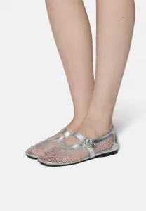 Проведу день в балетках с ремешком на щиколотке L37, Silver Coloured