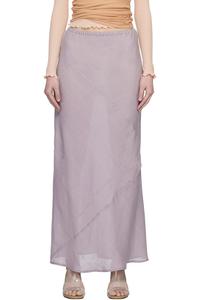 Baserange Длинная юбка из тонкого льна фиолетового цвета в форме личинки