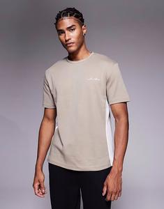 Футболка с контрастным принтом River Island, серо-бежевый