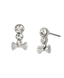 Серьги-бантики из искусственного камня Steve Madden, Crystal/Rhodium