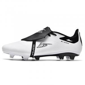 Kuding Футбольные бутсы FG с длинными шипами для искусственного и натурального покрытия, ударопрочные, унисекс, белые, цвет White