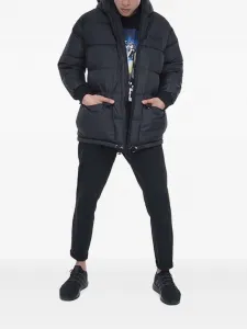 Утепленная куртка с капюшоном и вышитым логотипом Iceberg, черный
