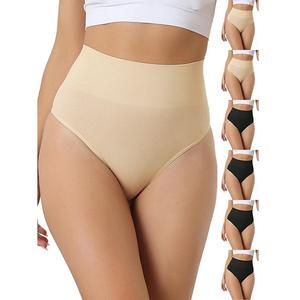 7 пар женских высоких трусиков-стрингов невидимые эластичные удобное белье Inspire Chic, Black Beige