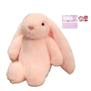 Очаровательная плюшевая кукла кролик с висячими ушками, высота 30см/38см/48см AOLETU, Pink+Puppy Pull-Out Greeting Card