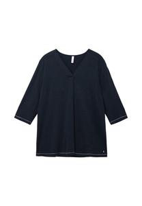 Рубашка с рукавом 3/4 небольшого А-силуэта Sheego, темно-синий