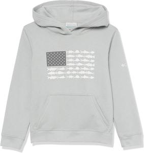 Толстовка Columbia с капюшоном унисекс-детская Pfg Fish Flag, Cool Grey/White