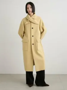 Экологичный дизайн шарфа, склеенное длинное пальто Miesrohe, цвет Yel[032]