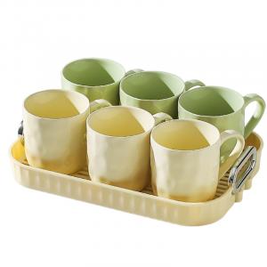 Кружки KAWASIMAYA, mixed color mug 6 pack+drainage tray