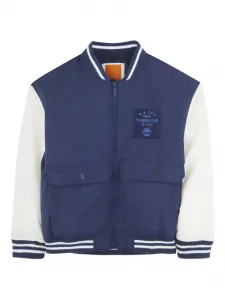 Куртка-бомбер с рукавами-бейсболками Timberland Kids, синий