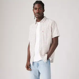 Классическая рубашка с коротким рукавом и одним карманом, стандартный крой Levi's, цвет Bridges Plaid Country Air - Multi-Color
